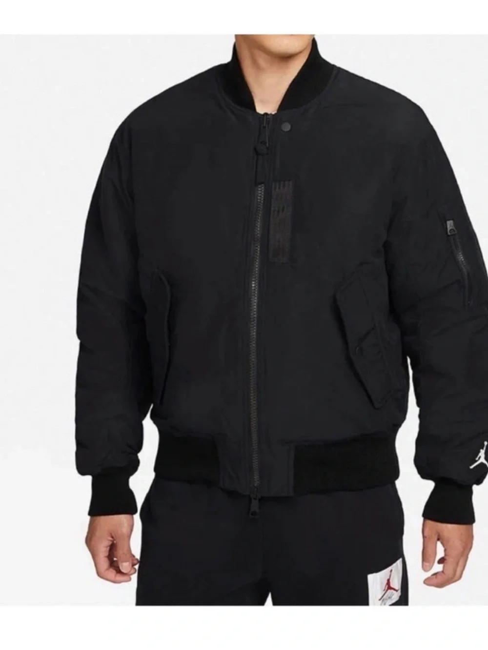 Jordan Black and Red Padded Bomber Jacket